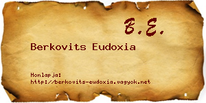 Berkovits Eudoxia névjegykártya